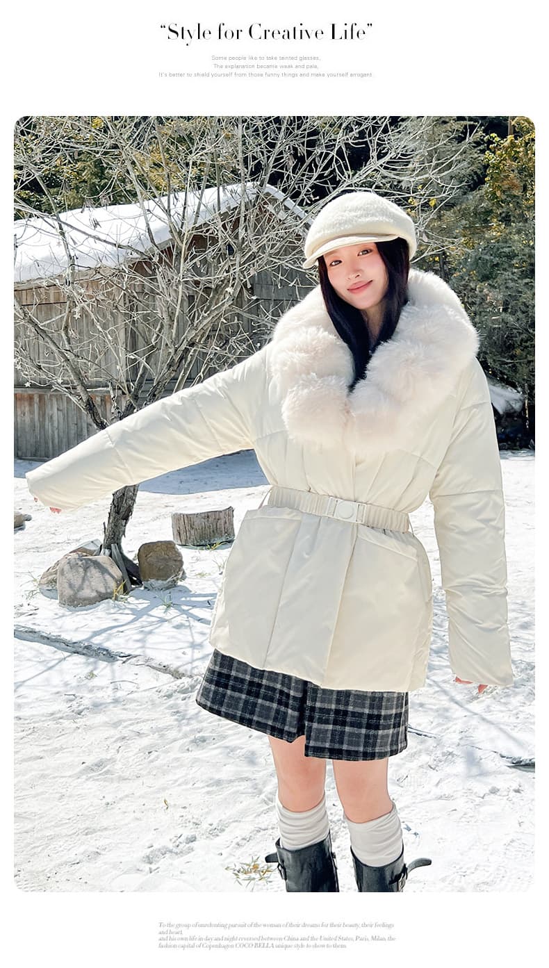 실사 품격 명문 여성 바람 재킷 고급 품격 허리 수축 후드 면 옷 스키복 둘 착용 두꺼운 면 의류 여성 상세 이미지 20