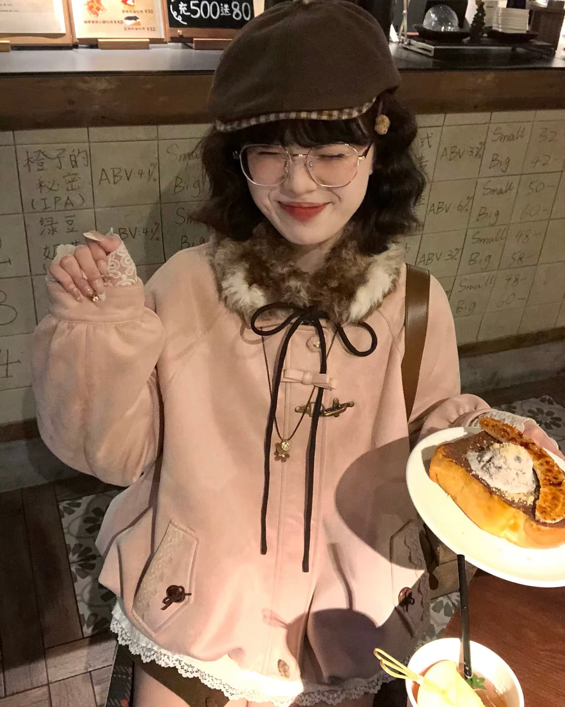 나비 매듭 모피 칼라 2026 겨울 새로운 아래 면화 의류 여성 솜을 넣은 보온 레트로 학원 스타일 루즈핏 꽃밭 재킷 이미지 5
