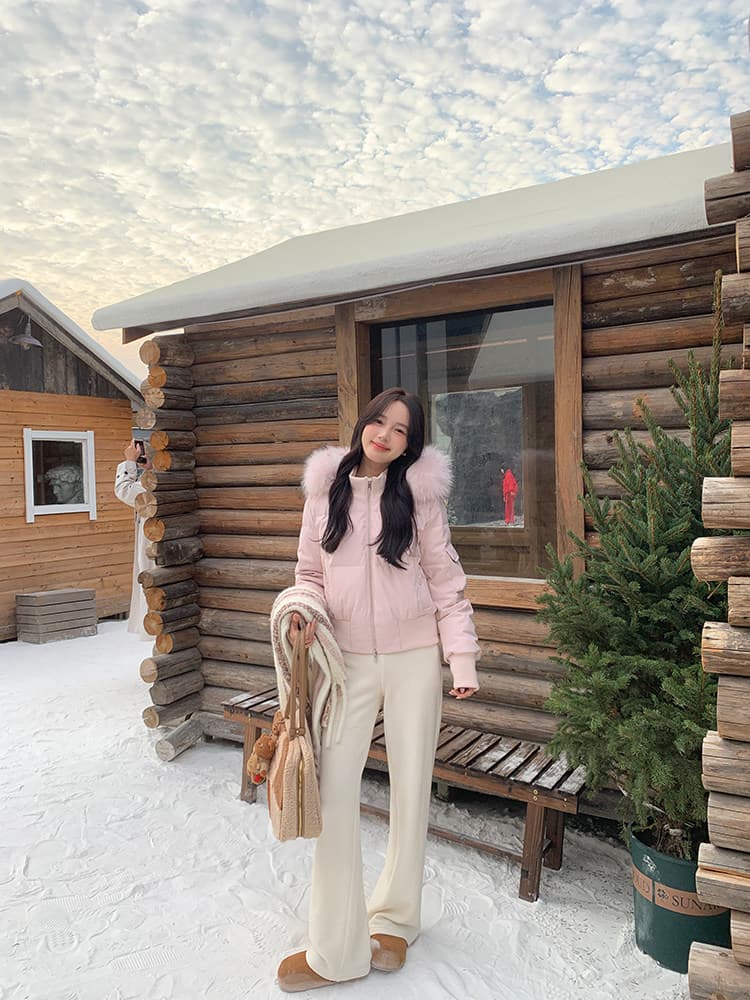 작은 마을 산산 눈 반사하다 阑珊 시뮬레이션 전갈 모피 칼라 면 의류 여성 겨울 방풍 쇼트 스타일 후드 작은 키 재킷 상세 이미지 40