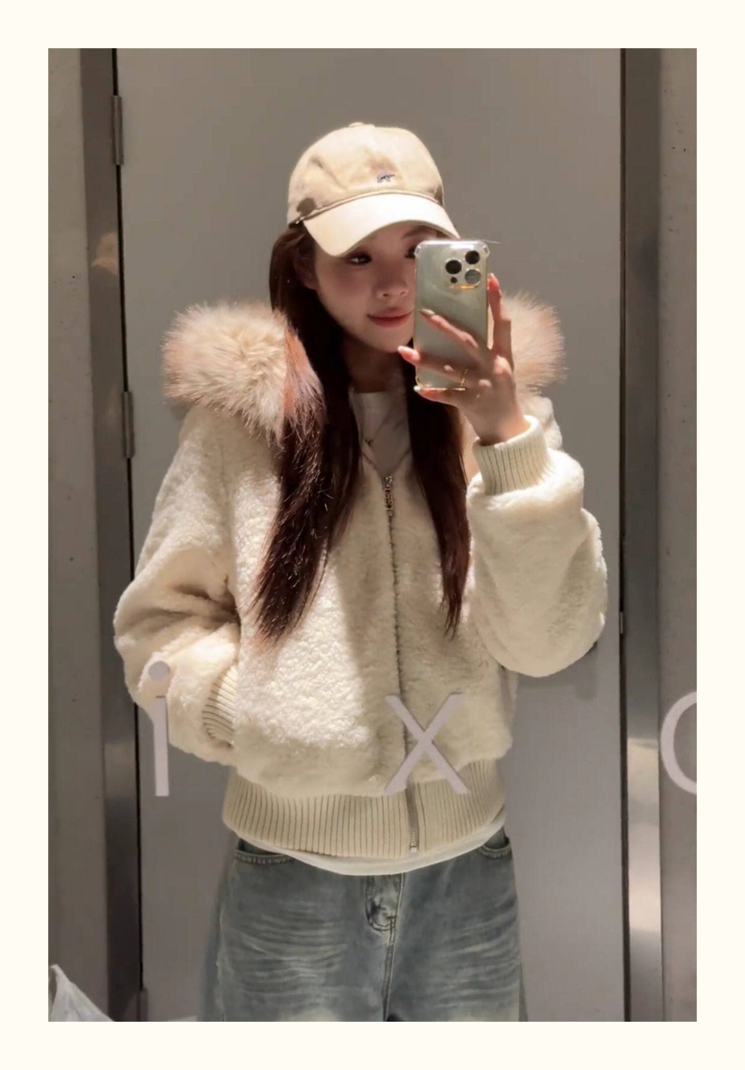 양털 털이 있는 모피 칼라 면 의류 여성 작은 키 겨울 새로운 느긋한 바람 루즈핏 쇼트 스타일 면 옷 재킷 목화 진딧물 여성 상세 이미지 6