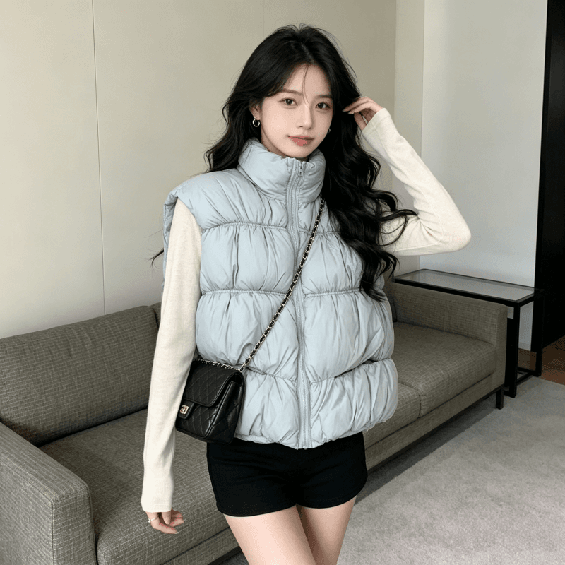 2026 새로운 umoumo 우 버섯 부드러운 다용도 트위스트 꽃 모직물 패치워크 후드 모피 칼라 허리 수축 아래 면화 의류 상세 이미지 9