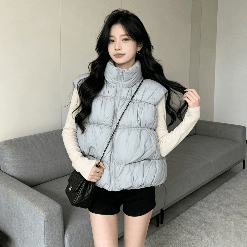 2026 새로운 umoumo 우 버섯 부드러운 다용도 트위스트 꽃 모직물 패치워크 후드 모피 칼라 허리 수축 아래 면화 의류 상세 이미지 10