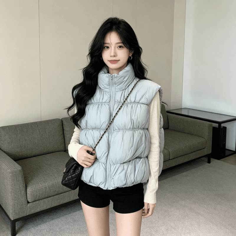 2026 새로운 umoumo 우 버섯 부드러운 다용도 트위스트 꽃 모직물 패치워크 후드 모피 칼라 허리 수축 아래 면화 의류 상세 이미지 11