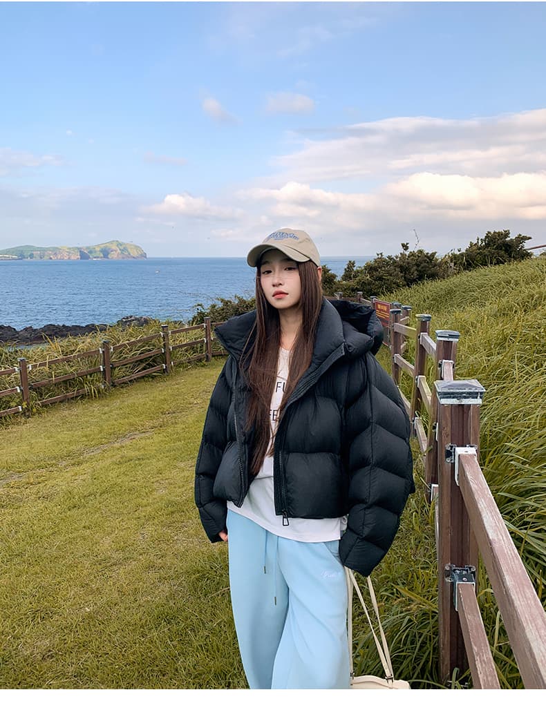 작은 키 아래 면화 의류 여성 짧은 2025 년 겨울 새로운 한국 스타일 루즈핏 두꺼운 면 옷 재킷 목화 진딧물 트렌디 상세 이미지 14