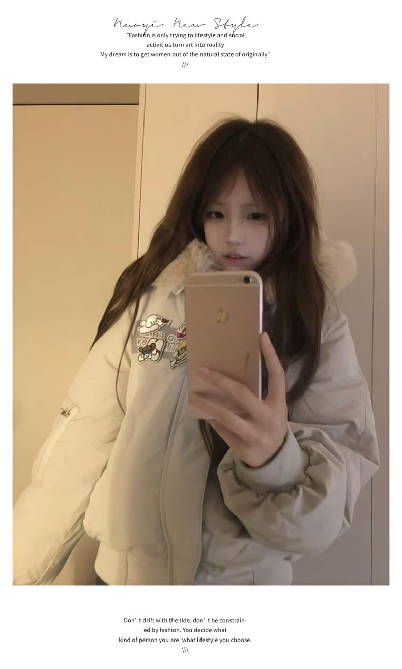 afgk x tombonia 합동 명칭 강아지 마술 막대기 모피 칼라 면 의류 남녀 가을 겨울 두꺼운 커플 Parker 서비스 상세 이미지 24
