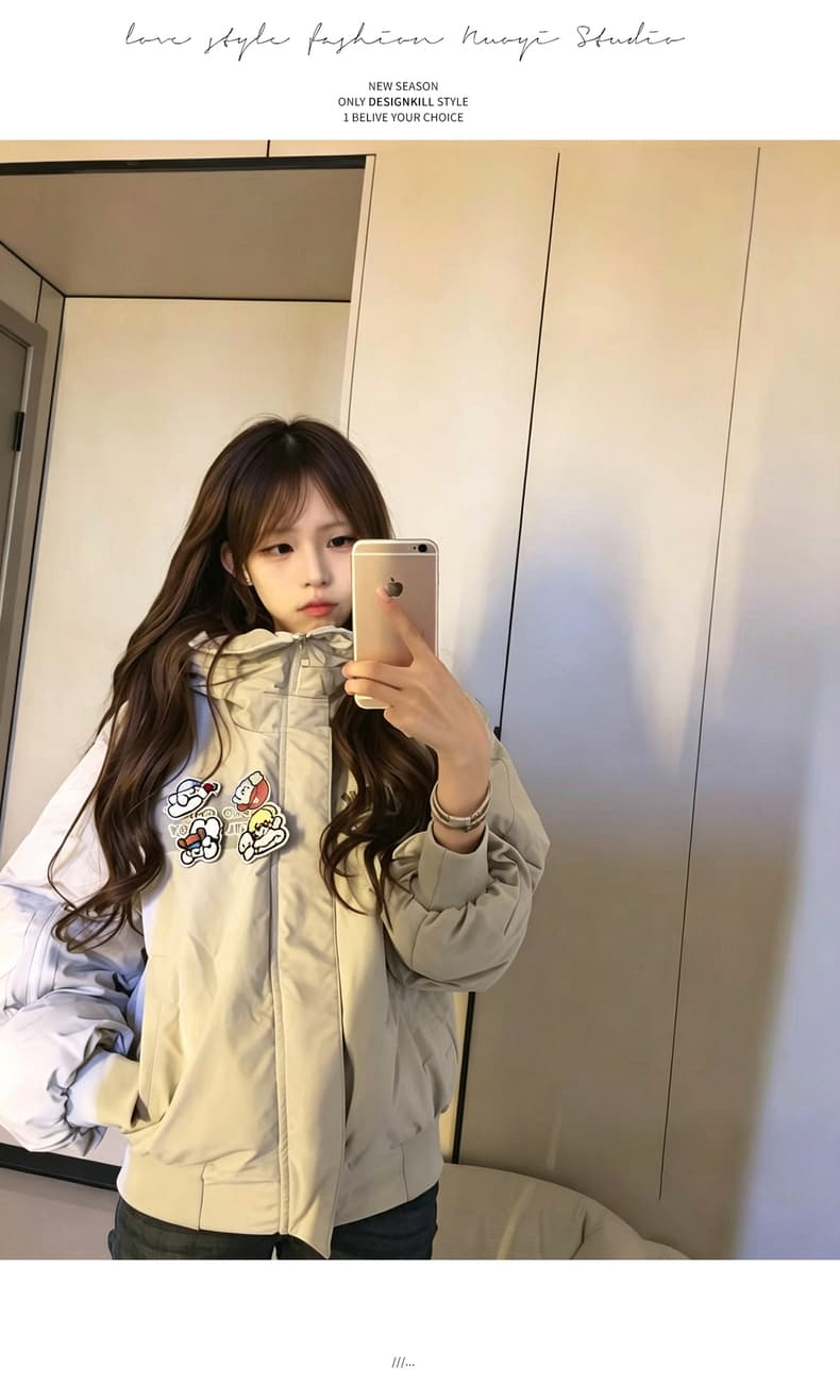 afgk x tombonia 합동 명칭 강아지 마술 막대기 모피 칼라 면 의류 남녀 가을 겨울 두꺼운 커플 Parker 서비스 상세 이미지 27