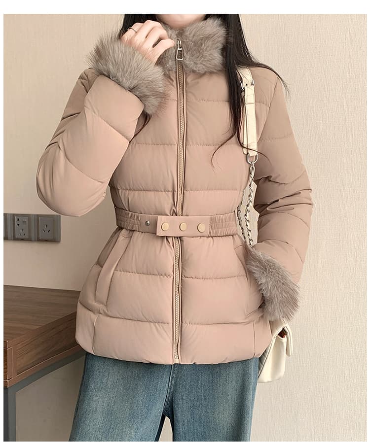 허리 수축 아래 면화 의류 여성 2026 년 새로운 갈비 살 면 옷 몸매 가꾸기 스탠드 칼라 목화 진딧물 겨울 고급 센스 재킷 상세 이미지 21