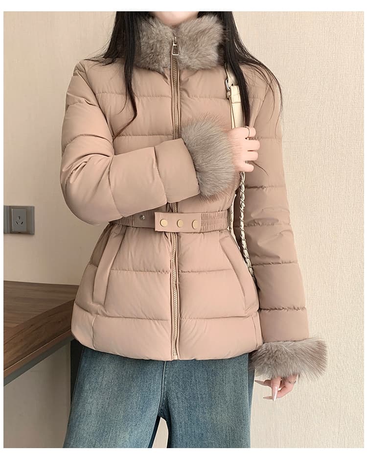 허리 수축 아래 면화 의류 여성 2026 년 새로운 갈비 살 면 옷 몸매 가꾸기 스탠드 칼라 목화 진딧물 겨울 고급 센스 재킷 상세 이미지 23