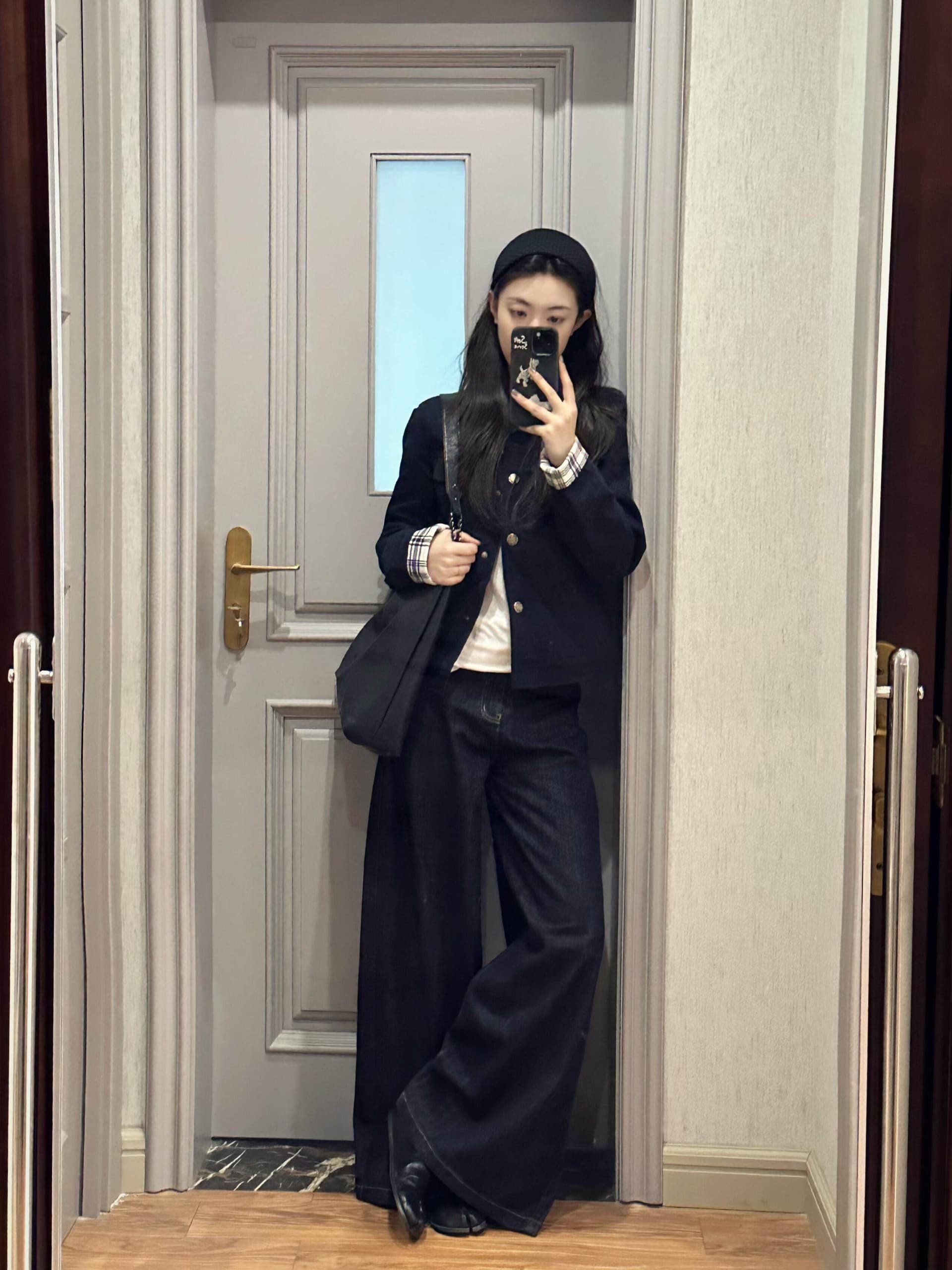체크무늬 긴팔 여성 코트 새로운 가을 디자인 센스 캐주얼 지방 mm 슬림해 보이는 다용도 재킷 맨위 상세 이미지 7