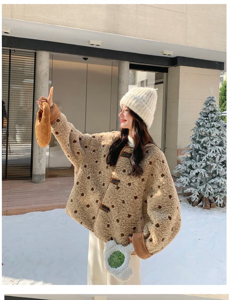 500 그램 양털 플리스 복합 스웨이드 수건 자수 법 하나 수 있습니다. 소금 수 있습니다. 달콤한 도트 무늬 양털 피모 하나 상세 이미지 13