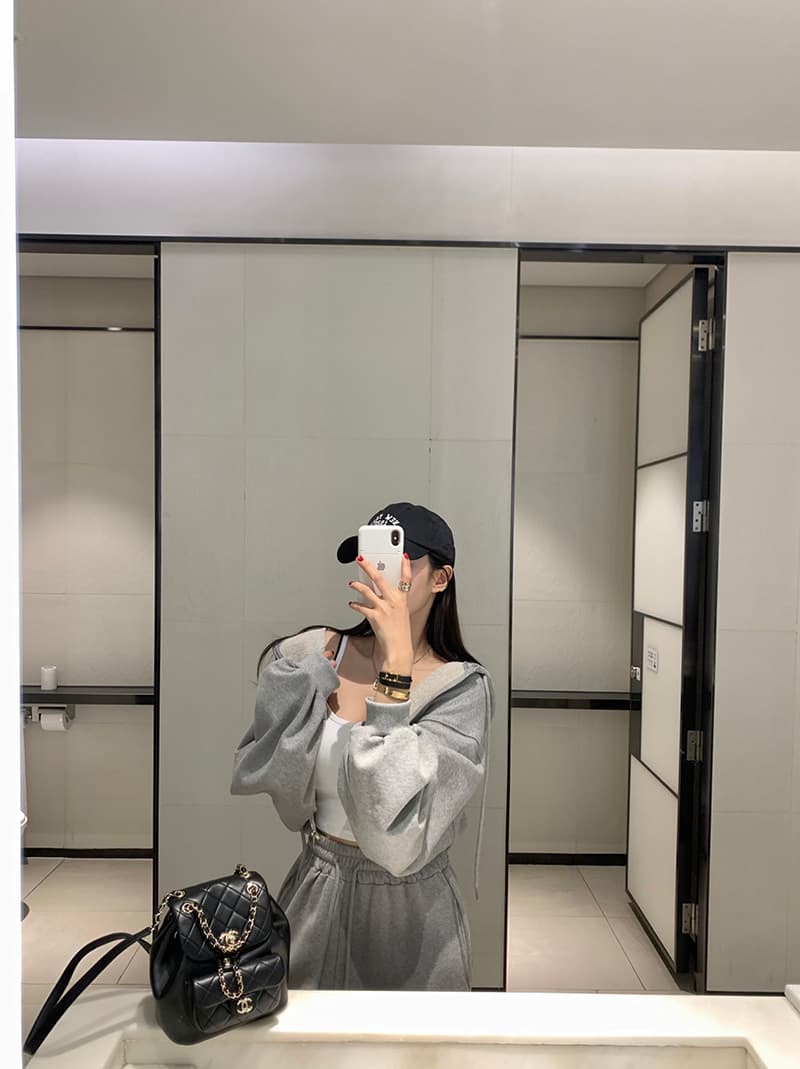 한국 chic 가을 작은 대중 품격 후드 긴팔 쇼트 스타일 후드티 하이웨이스트 레이스업 다용도 넓은 다리 캐주얼 바지 상세 이미지 36