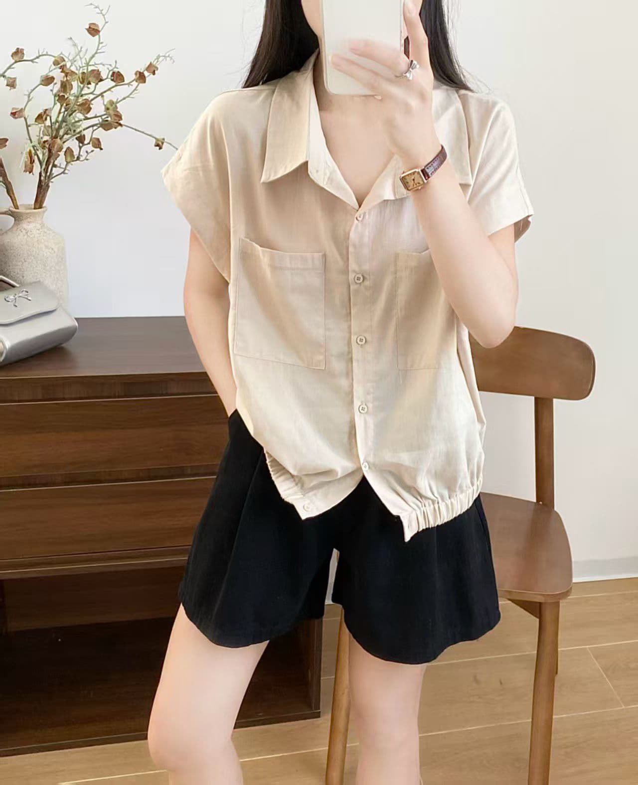 한 부서 캐주얼 다용도 폴로 칼라 셔츠 이미지 4