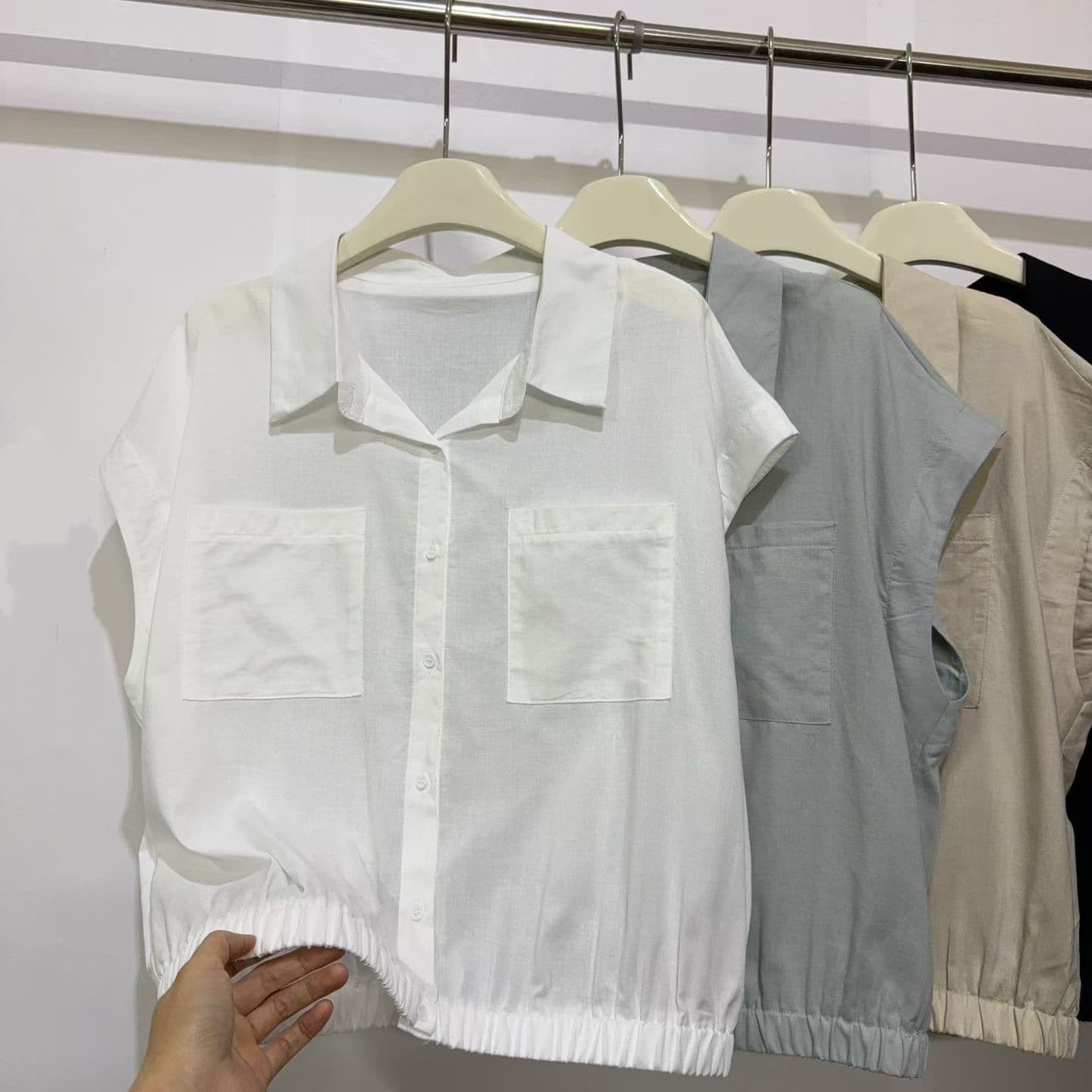 한 부서 캐주얼 다용도 폴로 칼라 셔츠 상세 이미지 1