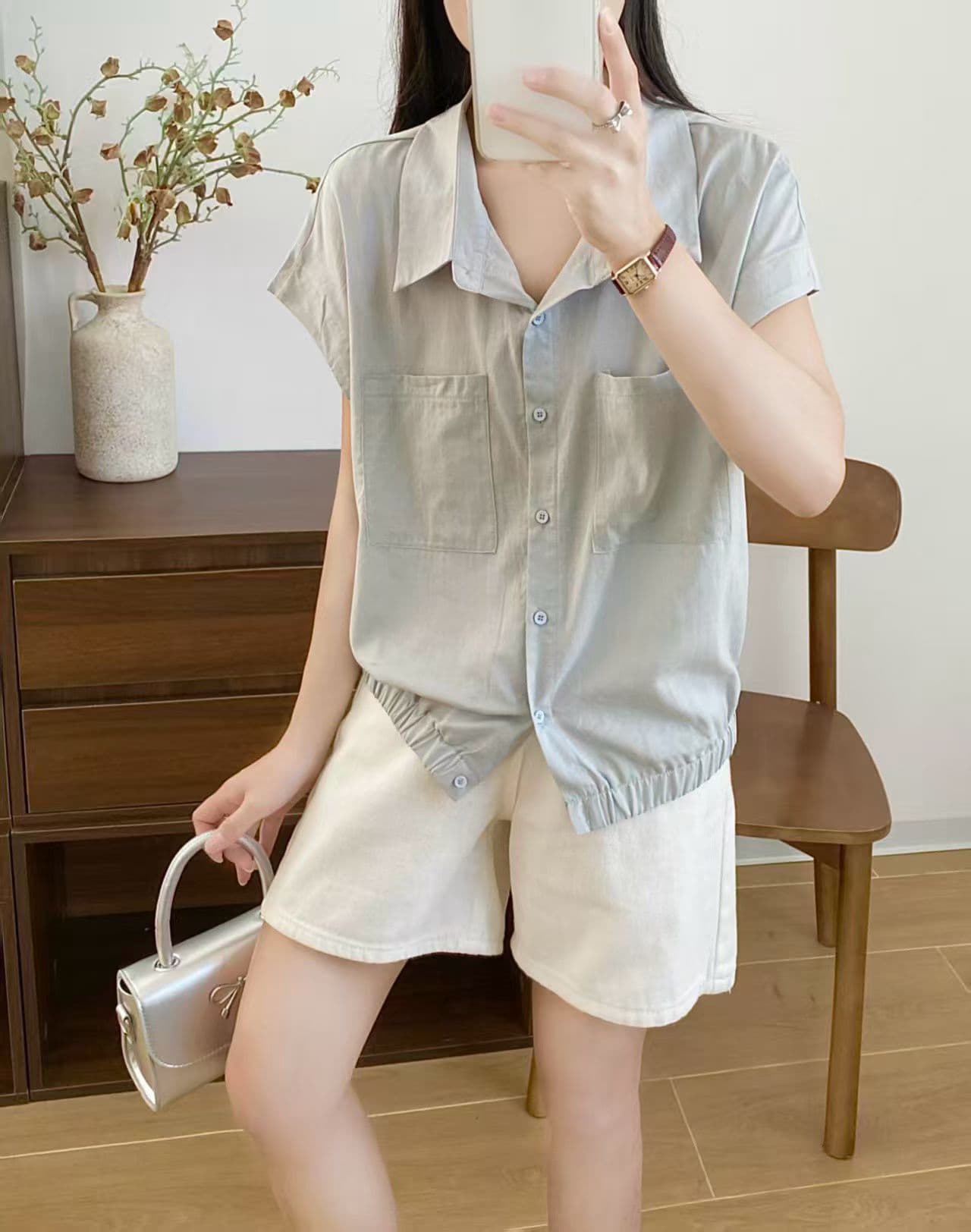 한 부서 캐주얼 다용도 폴로 칼라 셔츠 상세 이미지 4