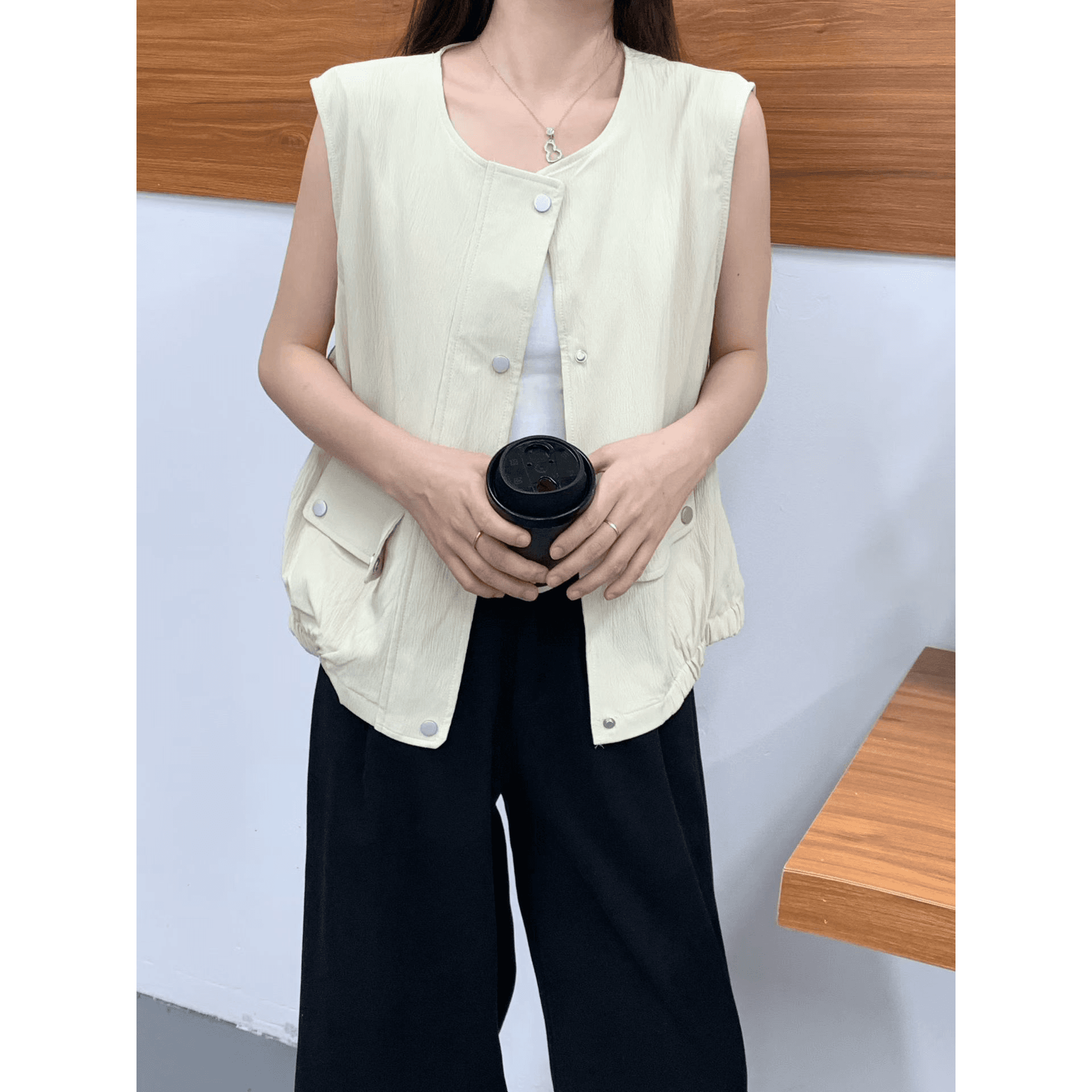 캐주얼 다용도 오픈 가디건 베스트 이미지 5
