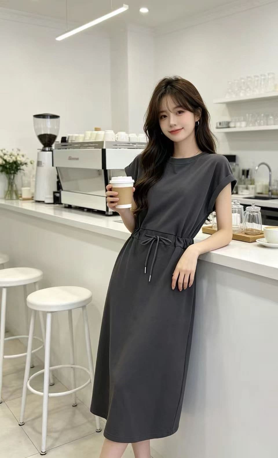 한 부서 캐주얼 다용도 펌프 로프 드레스 이미지 4