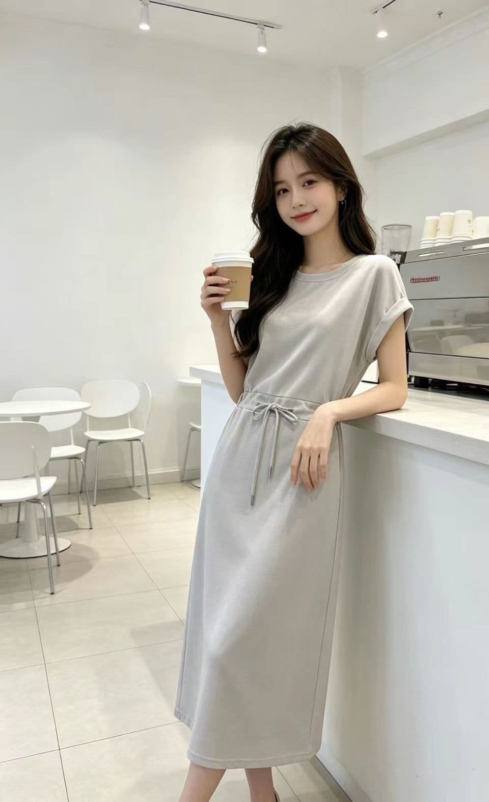 한 부서 캐주얼 다용도 펌프 로프 드레스 상세 이미지 1