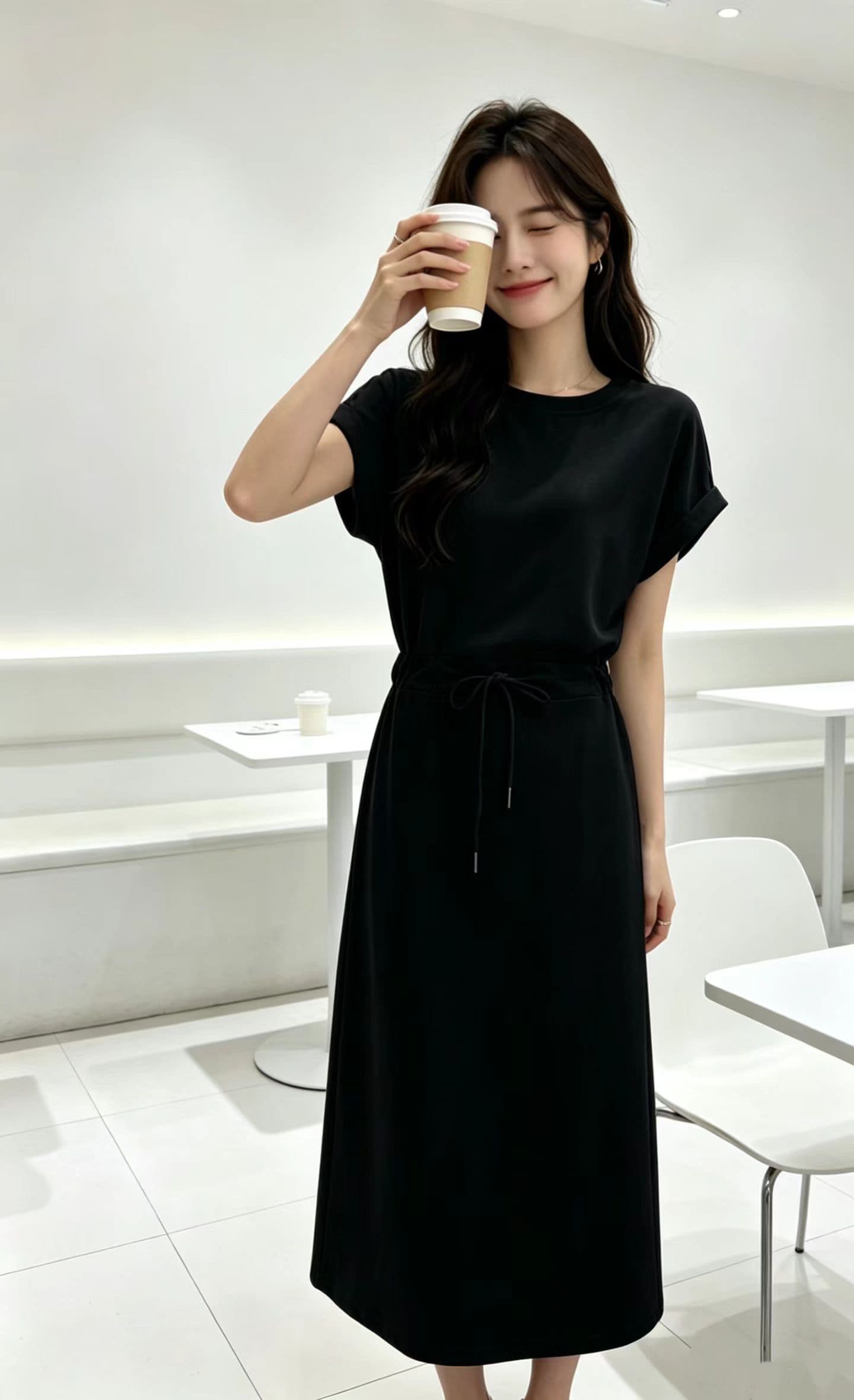 한 부서 캐주얼 다용도 펌프 로프 드레스 상세 이미지 4
