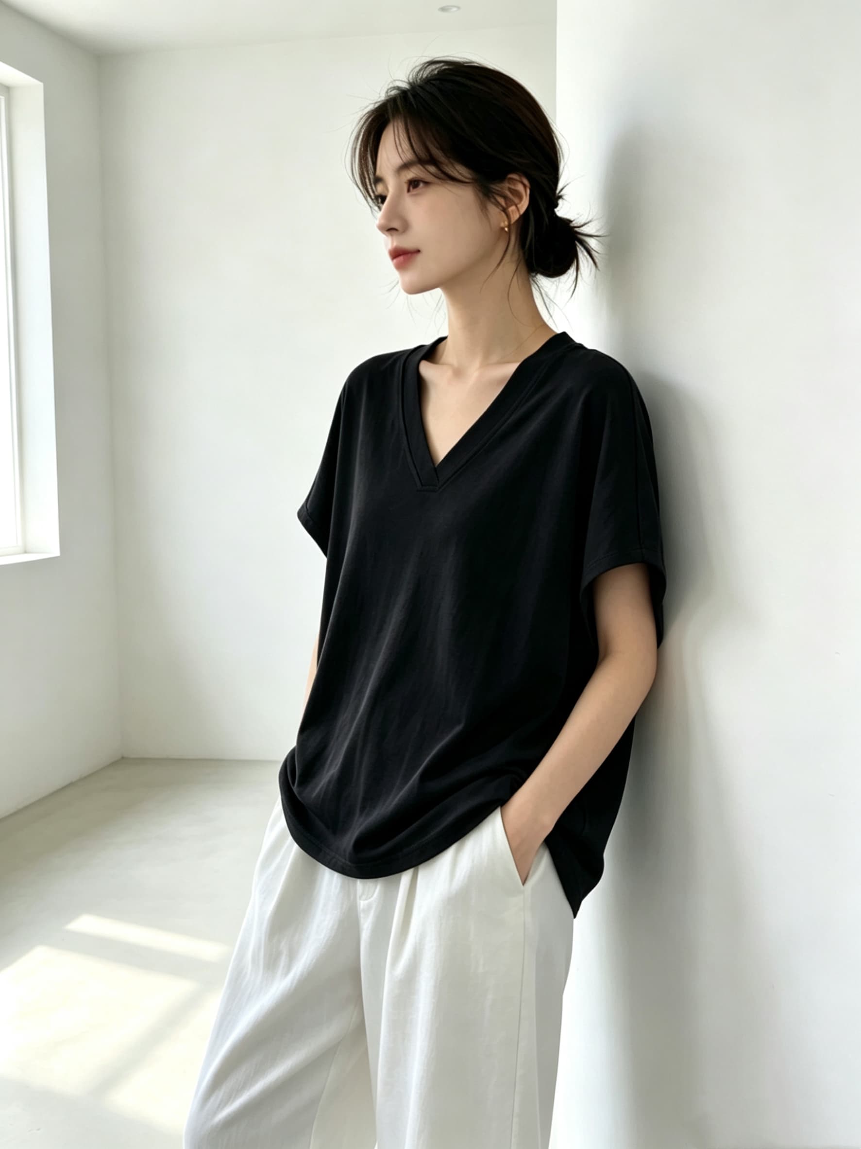 한 부서 캐주얼 다용도 V넥 풀오버 맨위 이미지 4