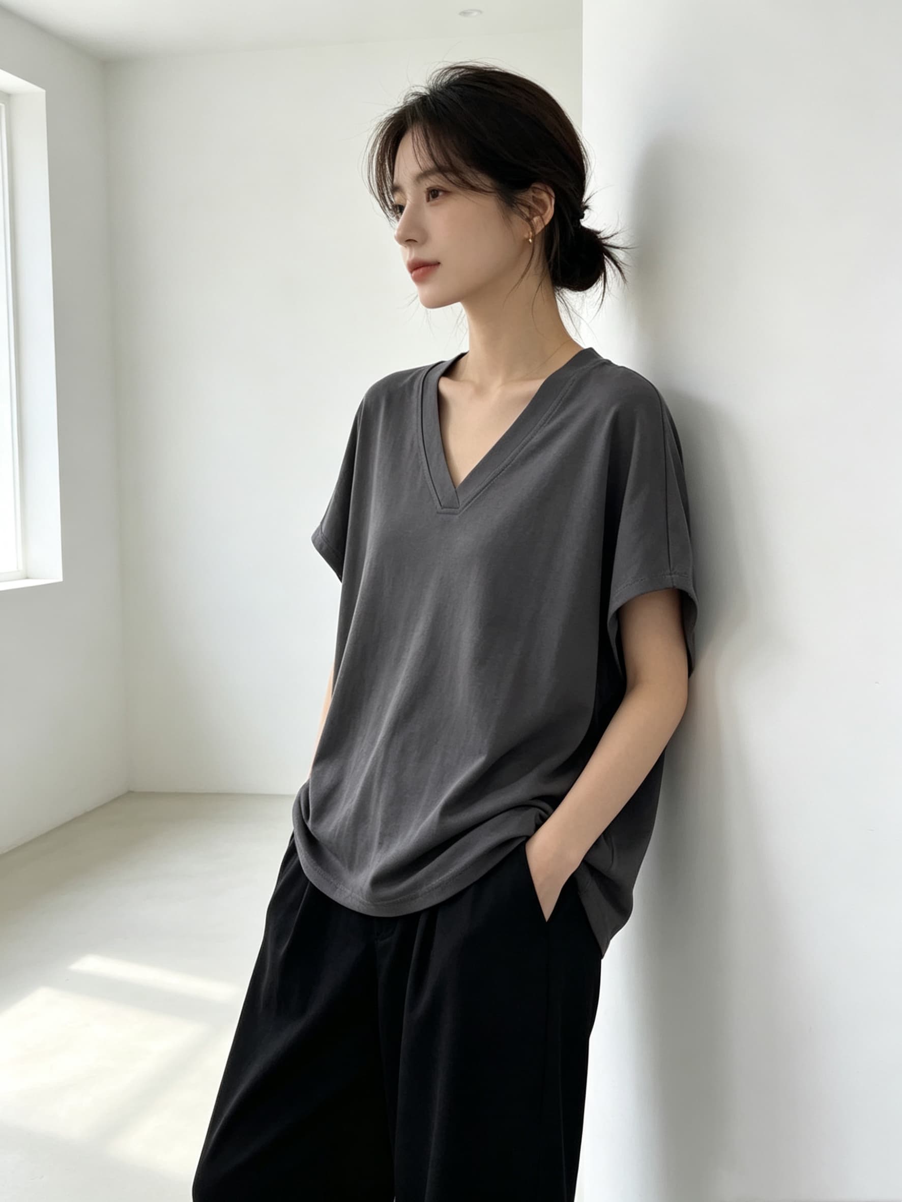 한 부서 캐주얼 다용도 V넥 풀오버 맨위 상세 이미지 2