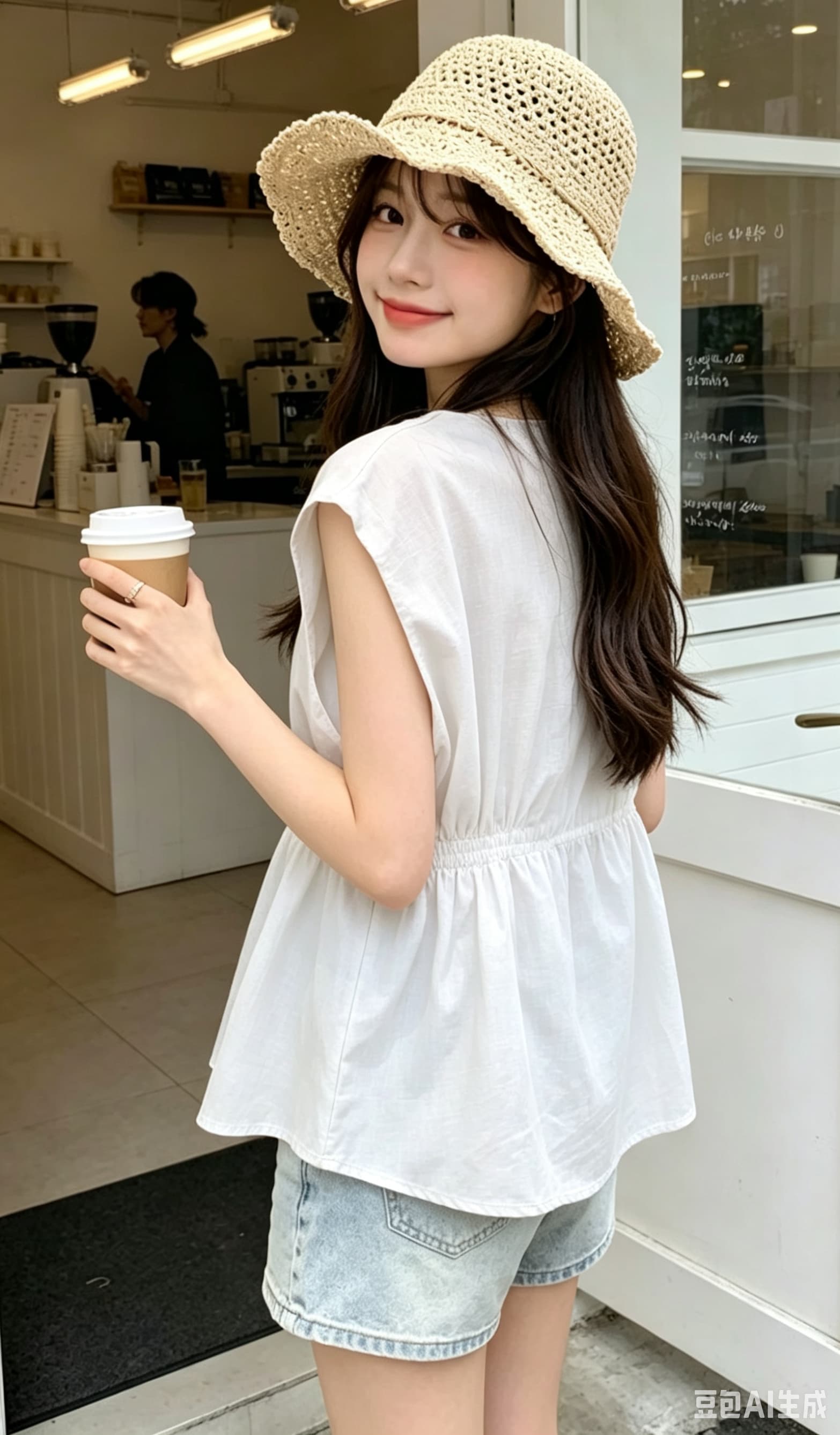 개성 캐주얼 다용도 허리 수축 맨위 상세 이미지 4