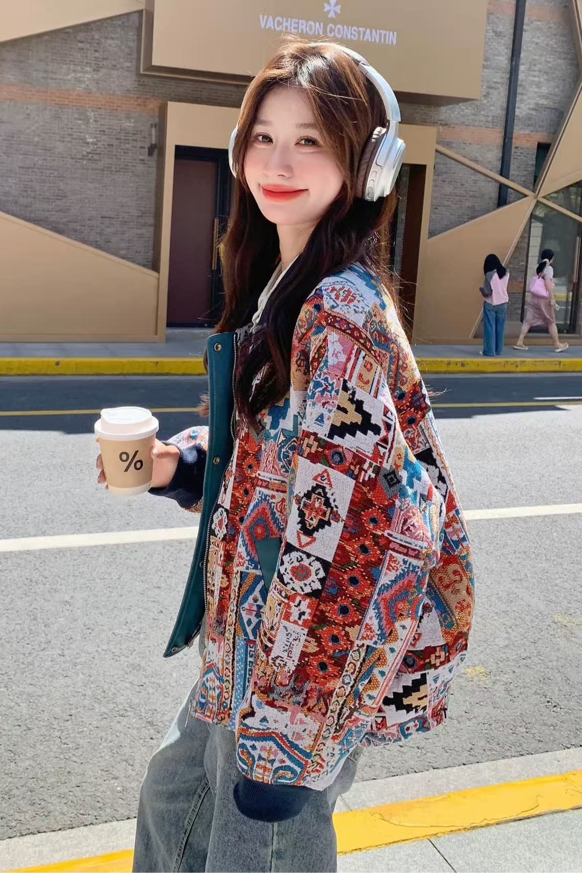 레트로 자수 패치워크 야구 유니폼 짧은 여성 코트 가을 인기 2026 슈퍼 화재 연령 감소 자이언트 잘 생긴 루즈핏 재킷 이미지 7