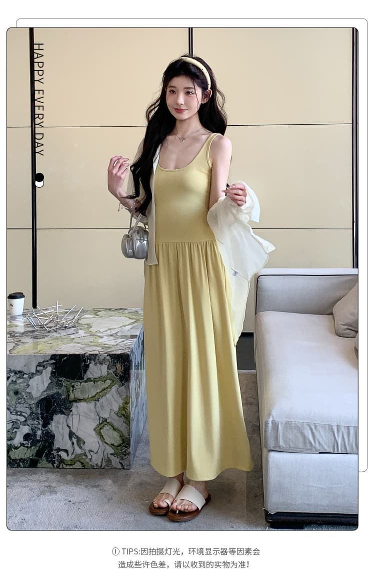 실사 지금 임산부 봄 여름 한 부서 조끼 슬립 디자인 트임 셔츠 투피스 세트 세트 상세 이미지 4