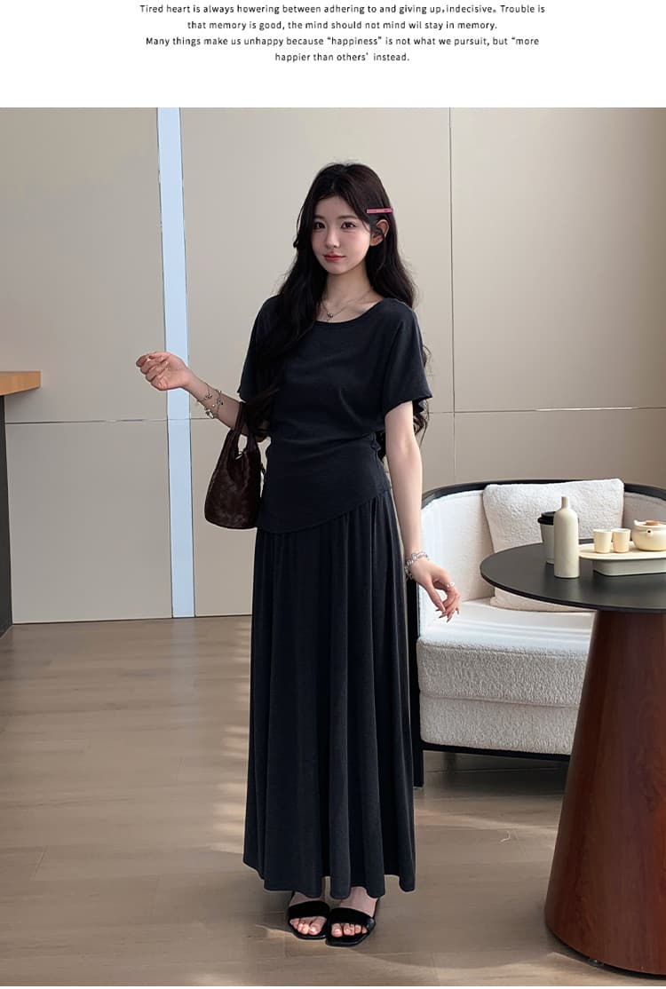 지금 실사 여름 한 부서 캐주얼 빅 사이즈 투피스 세트 상세 이미지 12