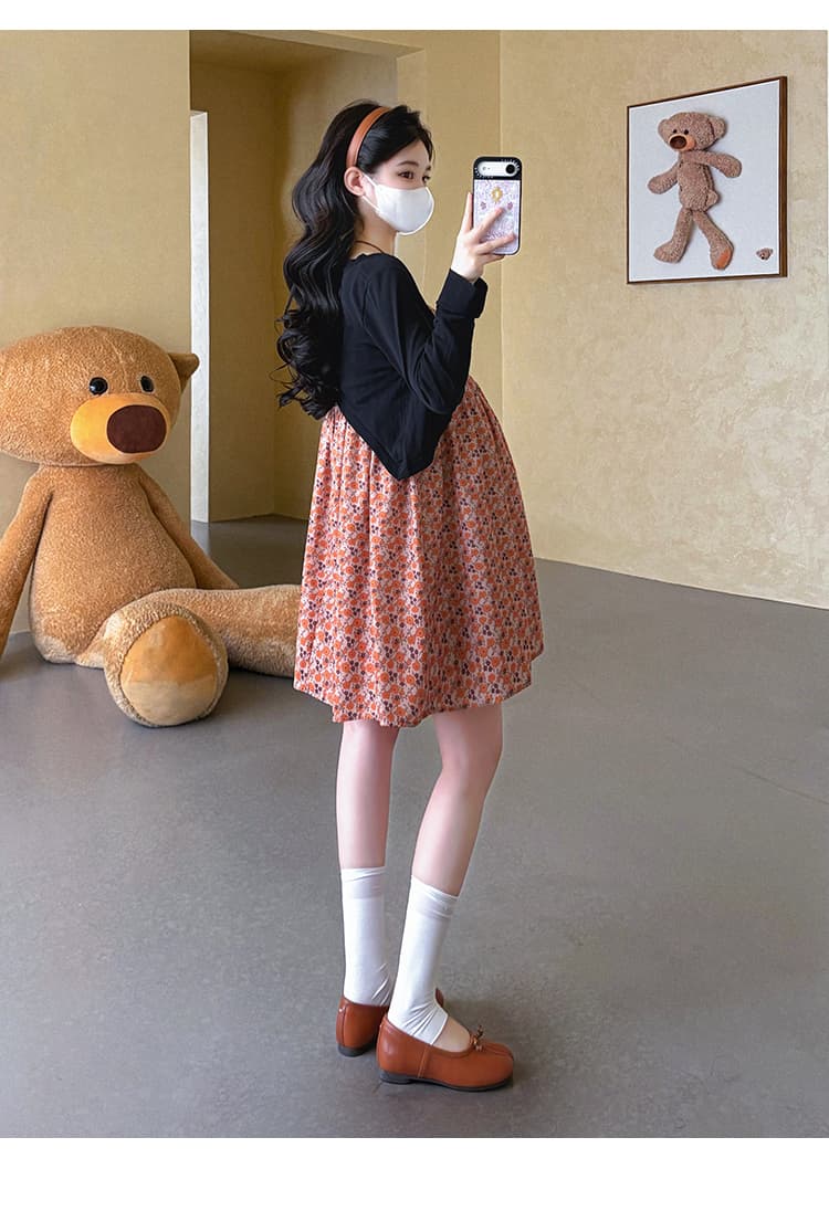지금 실사 여름 V넥 레트로 꽃무늬 슬립 드레스 자외선 차단 오픈 가디건 세트 상세 이미지 9