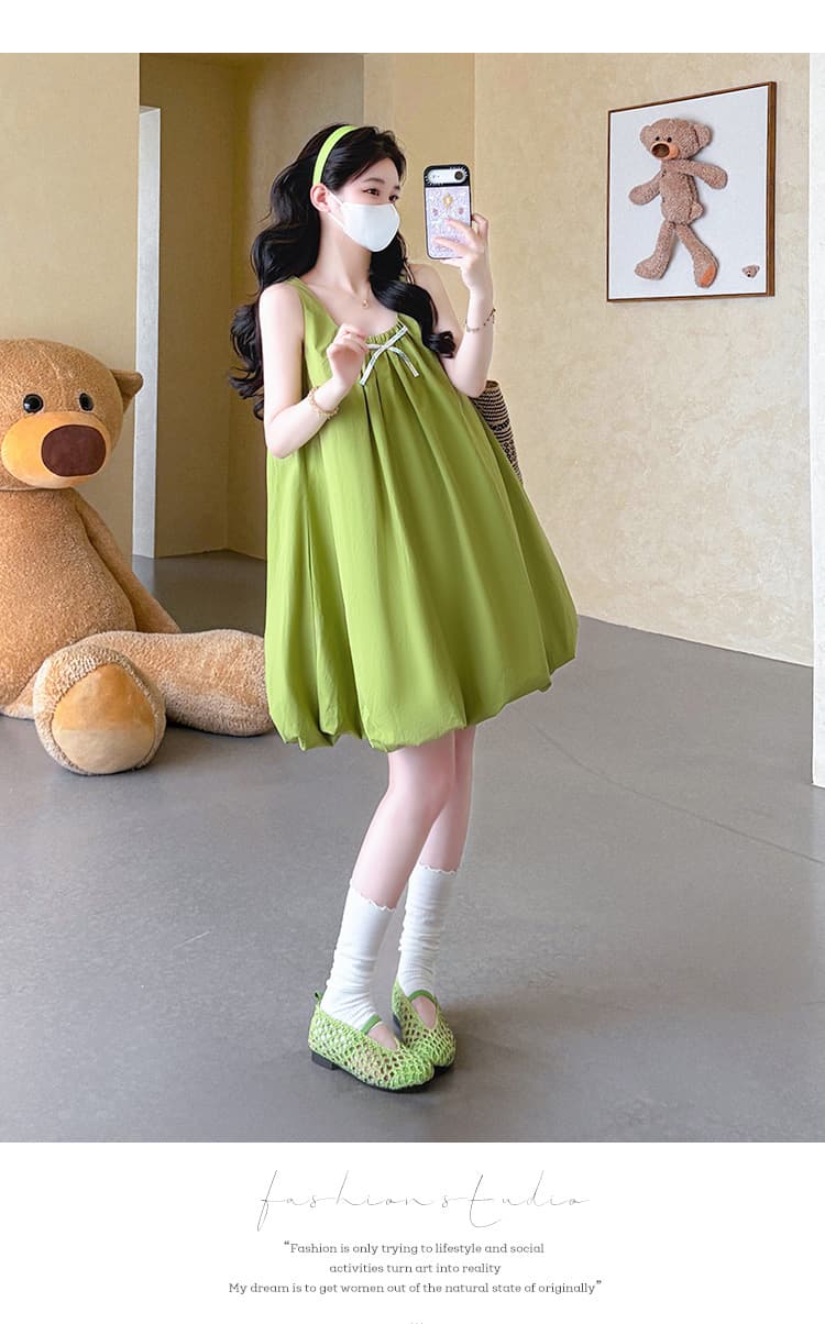 지금 실사 여름 아메리칸 레트로 나비 매듭 녹색 꽃밭 치마 자외선 차단 오픈 가디건 투피스 세트 세트 상세 이미지 24