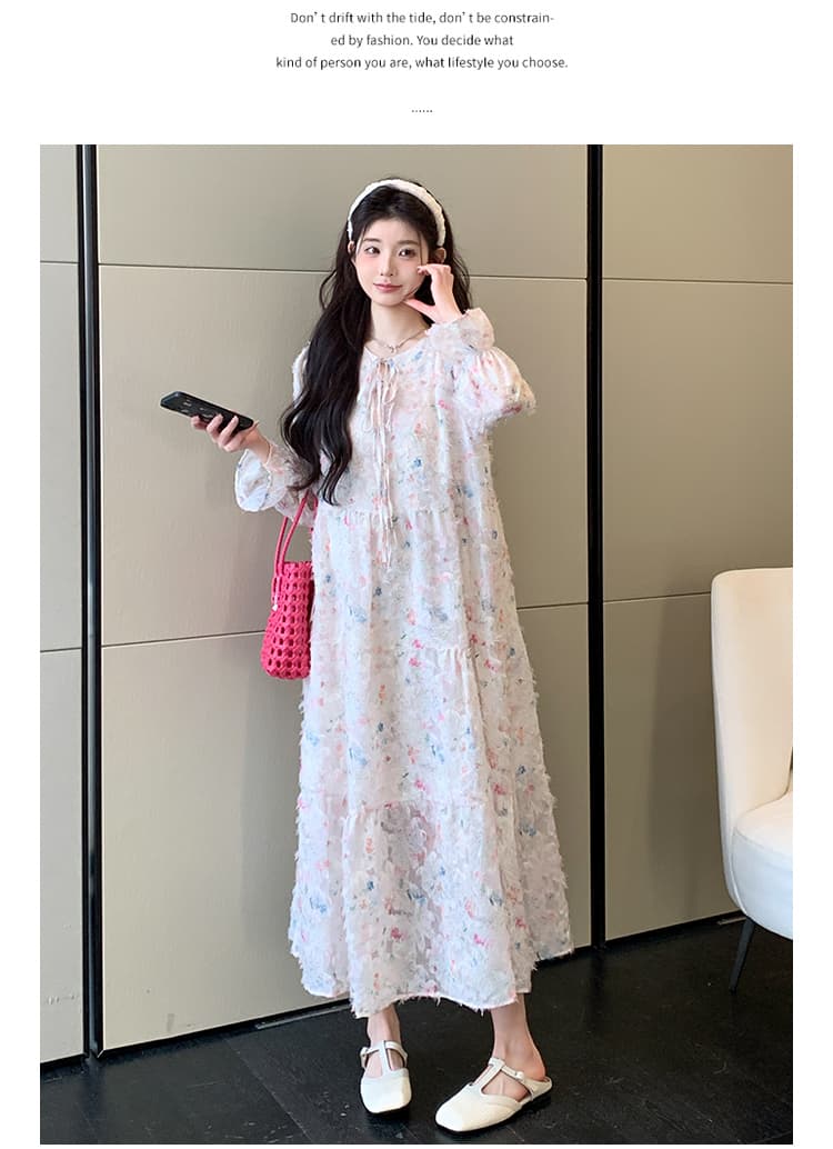 지금 실사 봄 가을 달콤함 연령 감소 도파민 색상 꽃 슈퍼 요정 빅 사이즈 드레스 상세 이미지 20