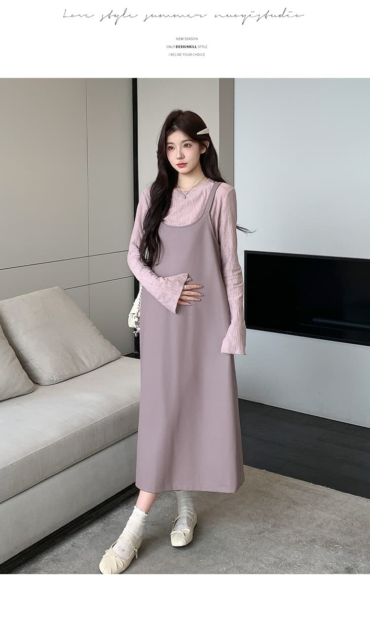 지금 실사 가을 겨울 한 부서 느긋한 바람 캐주얼 PU 가죽 조끼 스커트 보라색 맨위 세트 상세 이미지 13