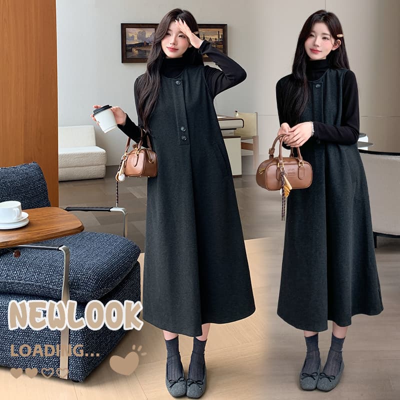 지금 실사 가을 겨울 한 부서 품격 모직 조끼 스커트 맨위 투피스 세트 세트 이미지 3
