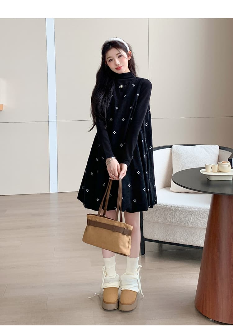지금 실사 가을 겨울 한 부서 자수 꽃밭 조끼 스커트 맨위 세트 상세 이미지 18