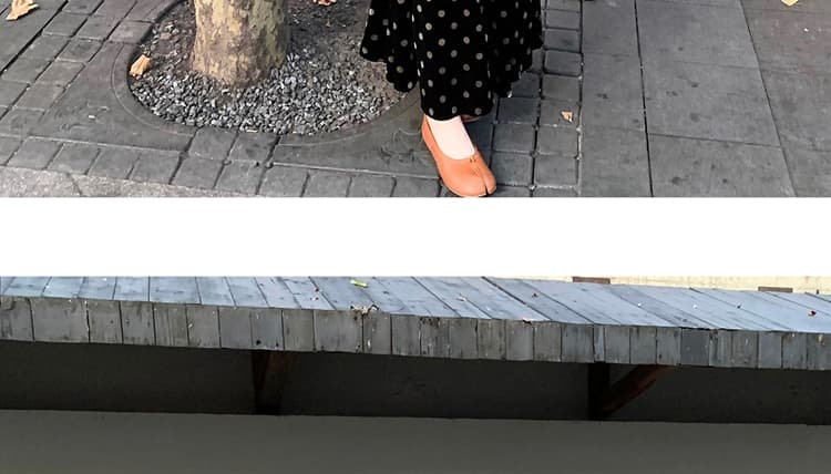 임산부 가을 겨울 레트로 검정색 벨벳 도트 무늬 스트랩 롱 코트 드레스 상세 이미지 21