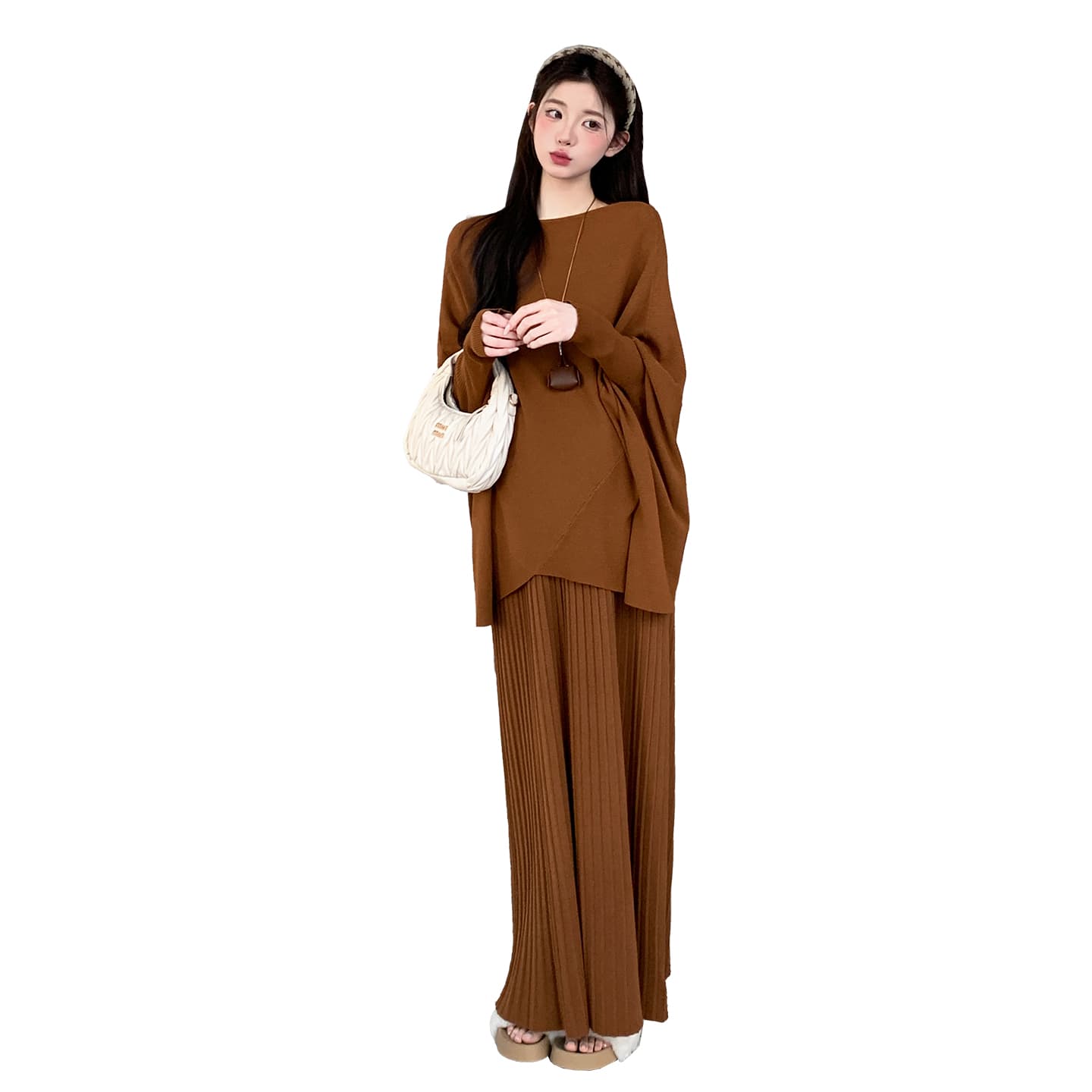 지금 실사 가을 겨울 느긋한 윈디 에디션 스웨터 세트 이미지 5