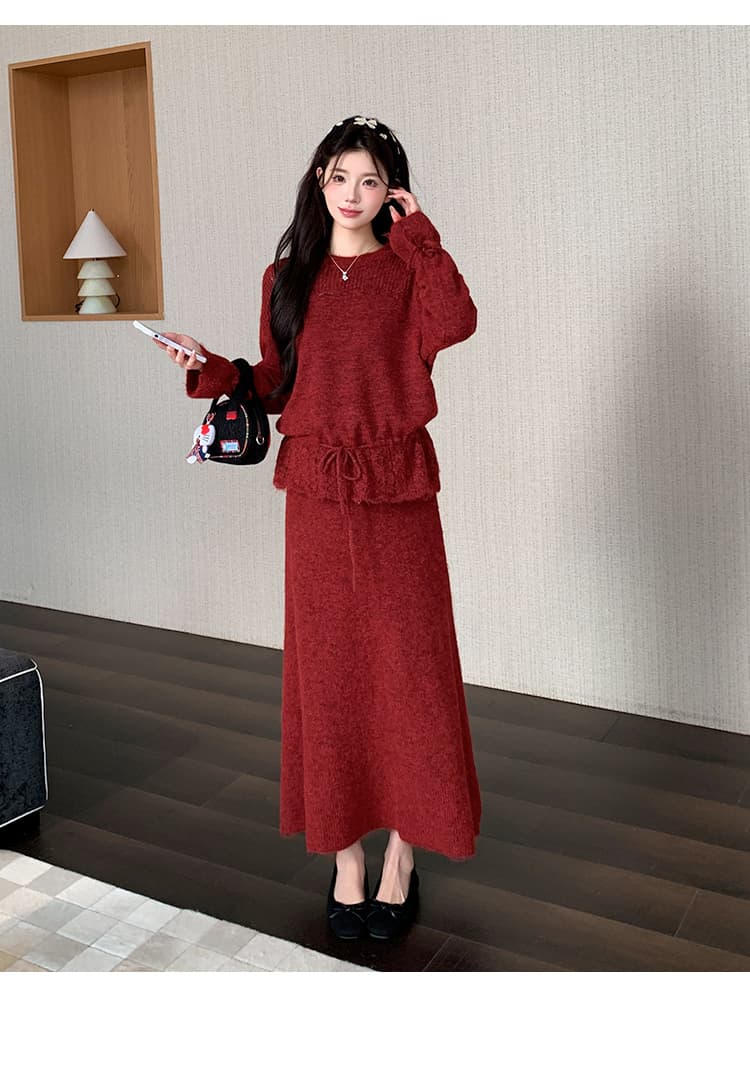 지금 실사 가을 겨울 한 부서 펌프 로프 맨위 스웨터 가져 가라. 반 스커트 세트 상세 이미지 23