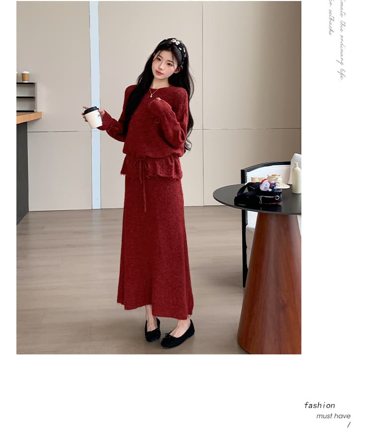 지금 실사 가을 겨울 한 부서 펌프 로프 맨위 스웨터 가져 가라. 반 스커트 세트 상세 이미지 28