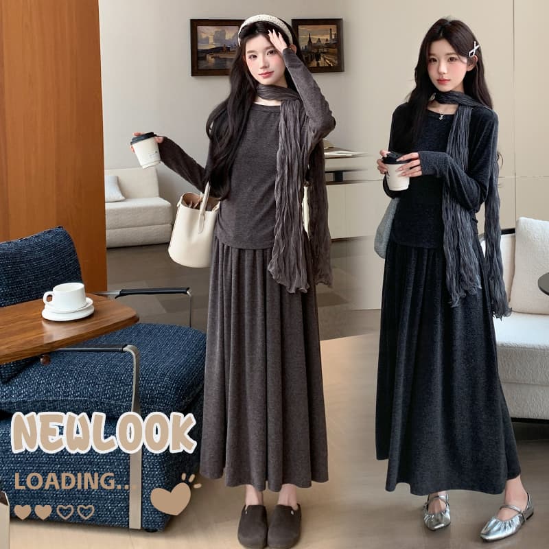 지금 실사 가을 겨울 한 부서 프랑스식 느긋한 바람 벨트 스카프 3 세트 세트 이미지 3