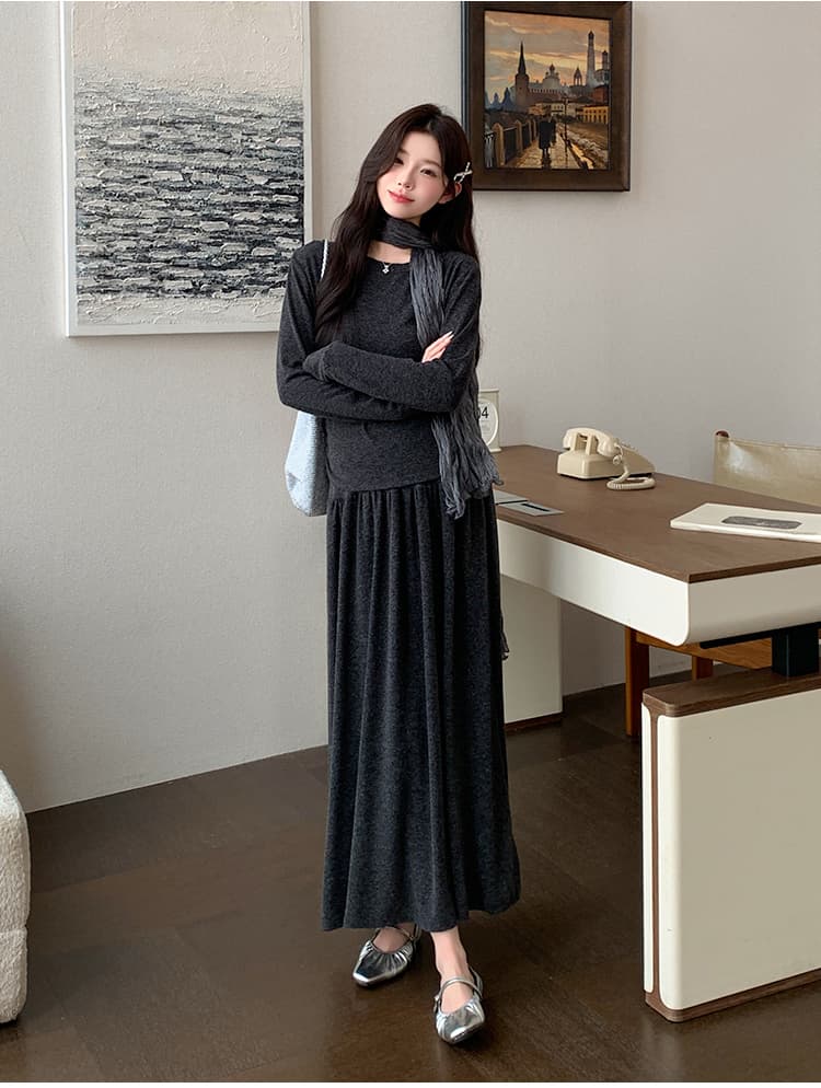 지금 실사 가을 겨울 한 부서 프랑스식 느긋한 바람 벨트 스카프 3 세트 세트 상세 이미지 18