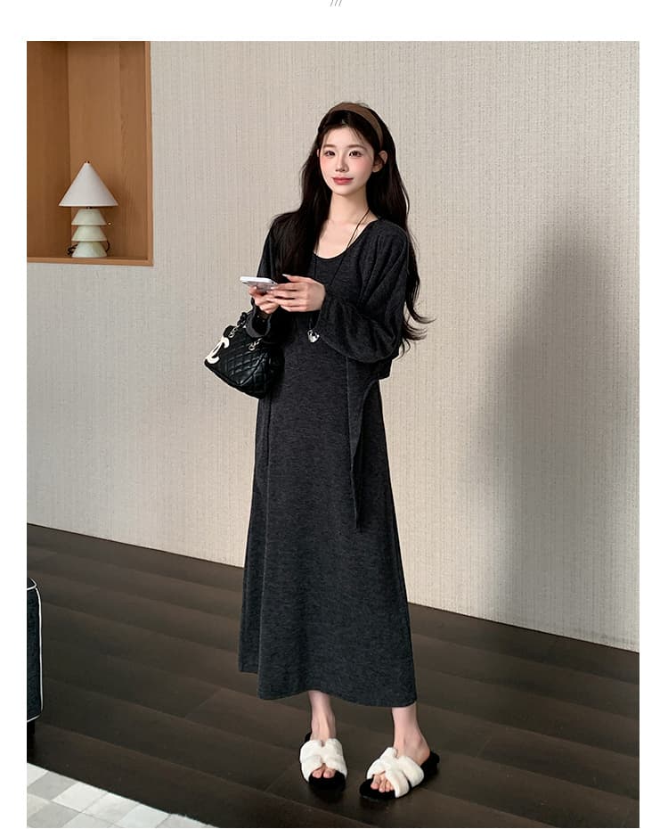지금 실사 가을 겨울 한 부서 프랑스식 느긋한 바람 투피스 세트 세트 상세 이미지 25