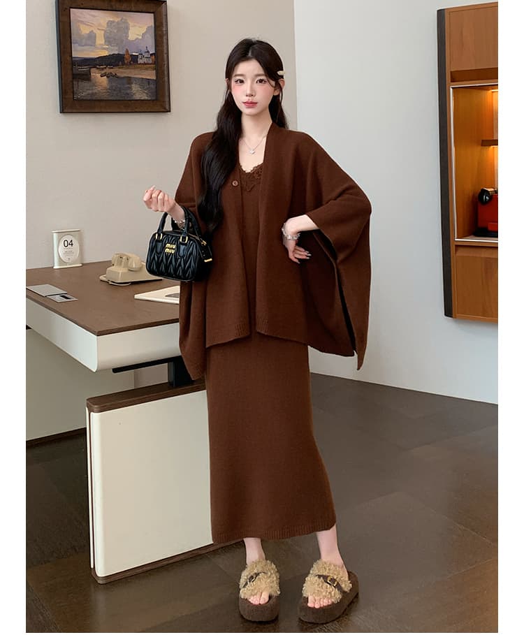 지금 실사 가을 겨울 한 부서 느긋한 바람 두꺼운 스웨터 세트 상세 이미지 9