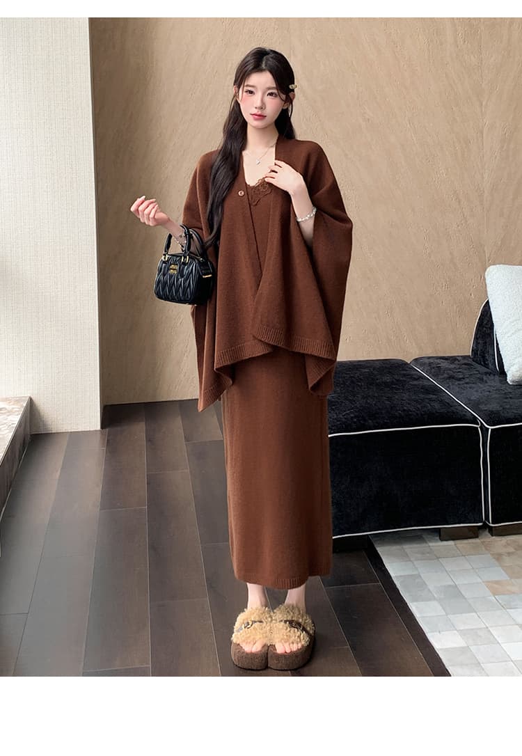 지금 실사 가을 겨울 한 부서 느긋한 바람 두꺼운 스웨터 세트 상세 이미지 23