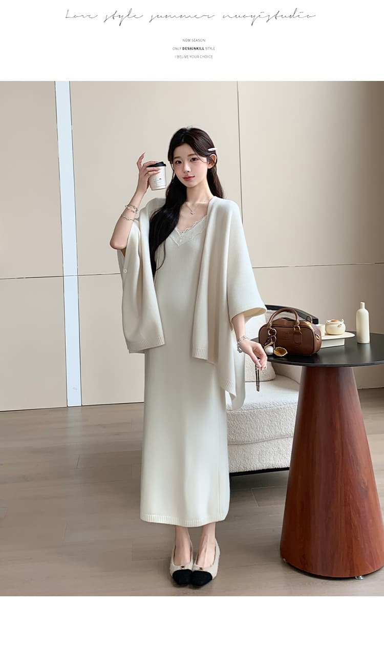 지금 실사 가을 겨울 한 부서 느긋한 바람 두꺼운 스웨터 세트 상세 이미지 35
