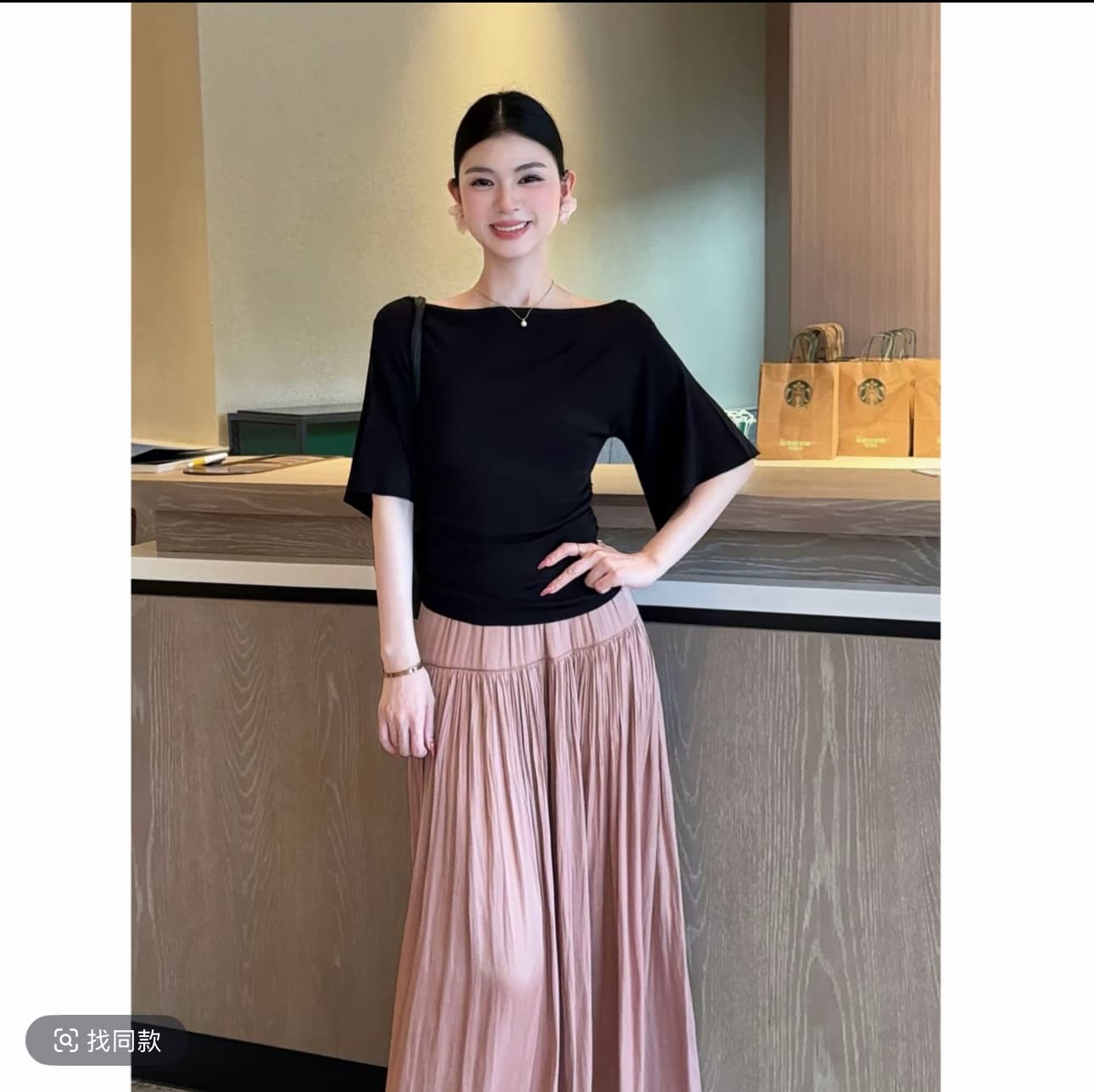 리 후이 하나 여름 부드러운 한 부서 품격 패션 슬림해 보이는 다용도 순수한 욕망 우아함 얼음 센스 맨위 새틴 반신 스커트 이미지 3