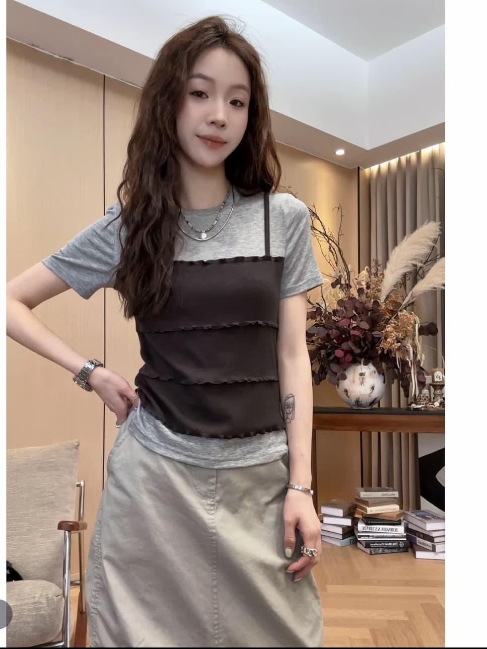 여름 새로운 다용도 티셔츠 맨위 여름 새로운 다용도 반신 스커트 이미지 2