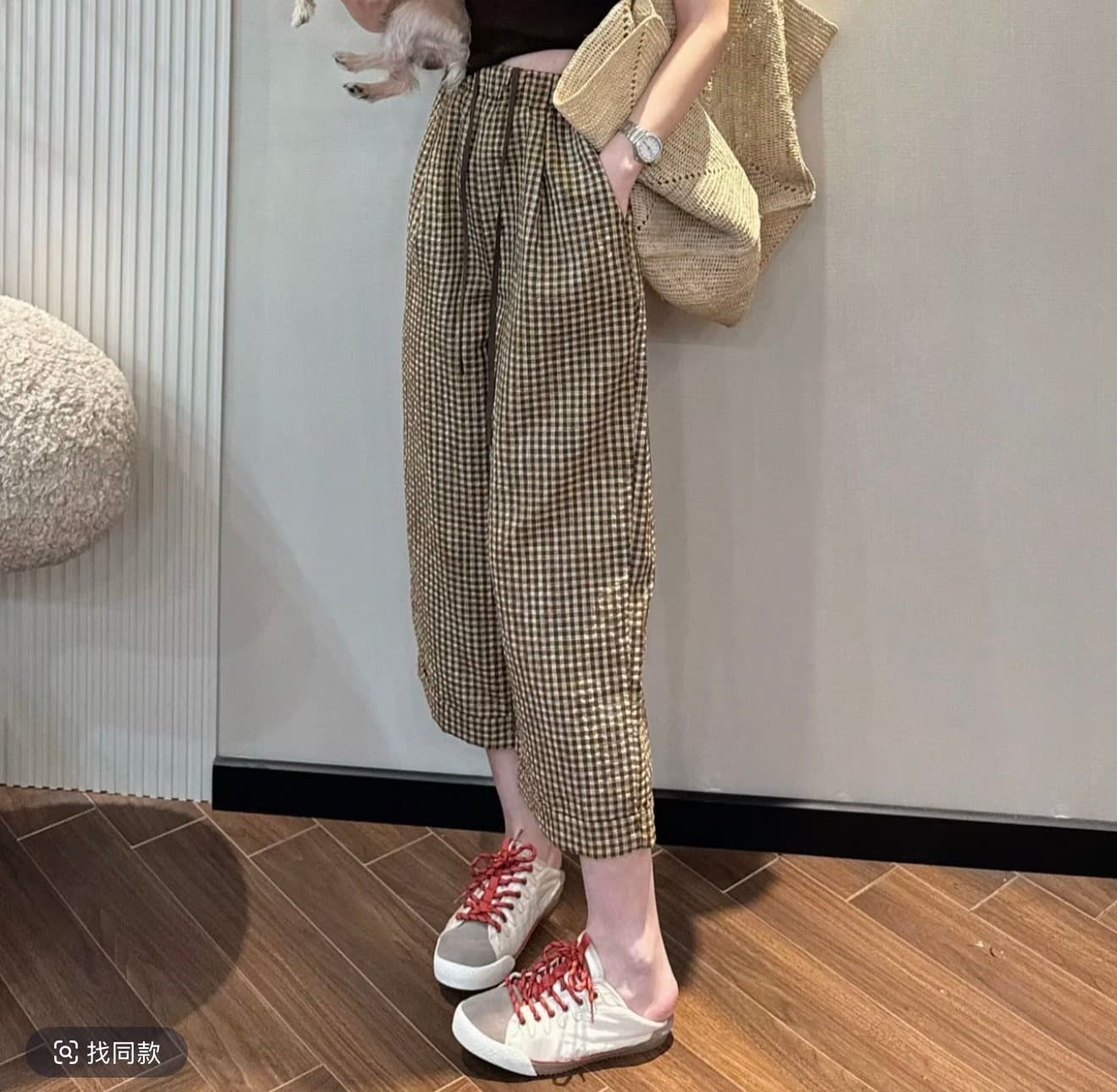 e11 순수한 욕망 가스 질감 u 칼라 패키지 어깨 소매 몸매 가꾸기 슬림해 보이는 다용도 조끼 맨위 바지 이미지 5