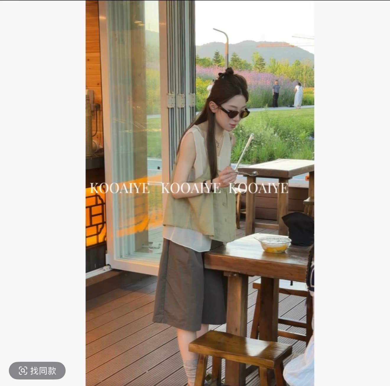 여름 새로운 한 부서 캐주얼 루즈핏 다용도 외국 가스 품격 달콤함 사실 두 조각 맨위 바지 이미지 3