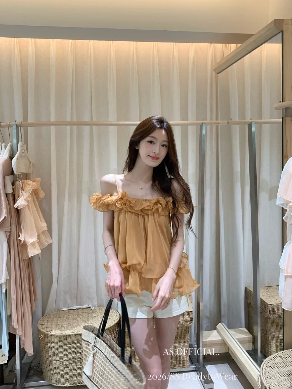 프랑스식 프릴 비스듬한 어깨 조끼 여성 여름 휴가 바람 레이스 슬립 맨위 몸매 가꾸기 슬림해 보이는 패션 연령 감소 작은 셔츠 상세 이미지 7