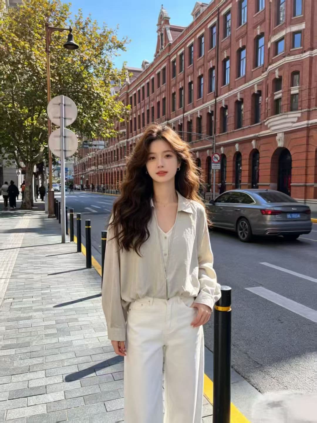 통통한 여동생 봄 여름 새로운 한국 스타일 셔츠 페이크 레이어드 여성 자외선 차단 셔츠 상세 이미지 4